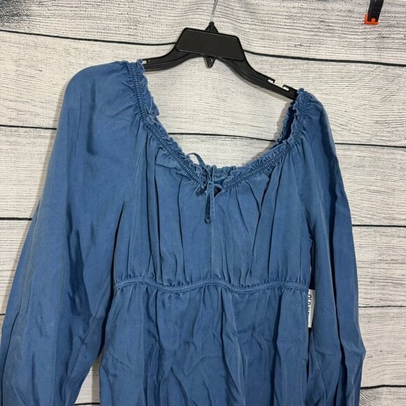 NWT Old Navy Chambray Peasant Dress Size M - Picture 4 of 4